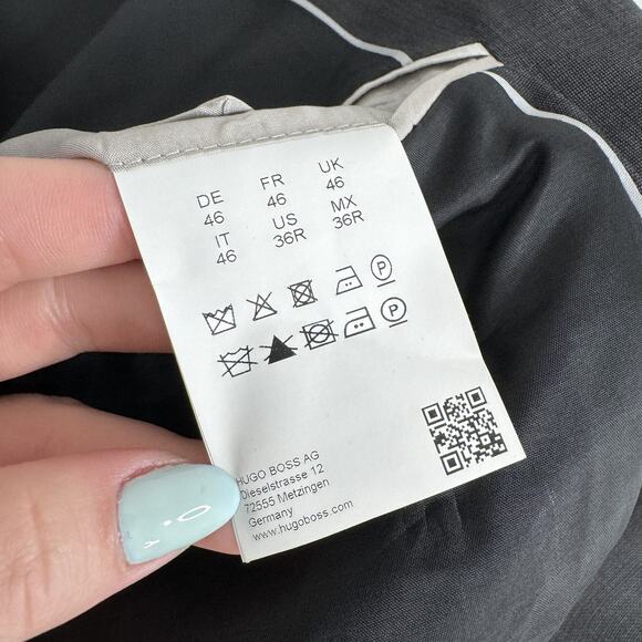 Hugo Boss Blazer Mens 36R Gray Wool Sharp3 Jam75 Suit Jacket Sport Coat Formal - Picture 14 of 16